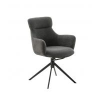 MC AKCENT - PELION S Krzesło z podłokietnikami | Obrót siedziska | Metal lakier czarny mat | Tkanina Antracyt | PLAS54AN