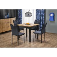 HALMAR - QUBIK Stół rozkładany 80-200x80x76 | dąb artisan/czarny | z PL