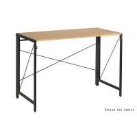 UNIQUE MEBLE - QUICK BIURKO HY003T-8 | CZARNY / GOLDEN TEAK