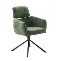 MC AKCENT - QUEBEC S Krzesło | Nogi skośne lakier czarny mat | Obrót siedziska | Tkanina typu szenil Oliwka | QU4S45OL