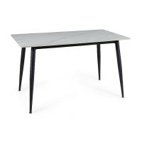 SIGNAL - RION Stół 160x90x76h | Biały efekt marmuru | Czarny