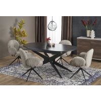 HALMAR - SANDRO Stół rozkładany 180-240x100x76 | czarny