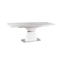 SIGNAL - SATURN II Stół 90x160-210cm | Biały marmur | Biały mat