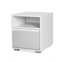 KLUPŚ - DALIA Stolik nocny biel-popiel