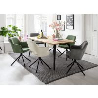 MC AKCENT - STOCKHOLM Stół 180x100 | Dąb lity dziki olejowany | Nogi metal | STO180BE | STO4GEAL