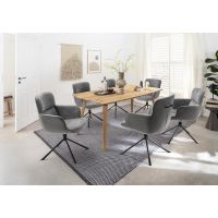 MC AKCENT - STOCKHOLM Stół 200x100 | Dąb lity dziki olejowany | Nogi dąb dziki | STO200BE | STO4GEBE