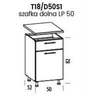 LIVEO - TIFFANY Szafka T18/D50S1 | Dolna 50 1 szuflada