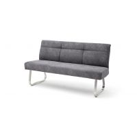 MC AKCENT - TALENA Ławka 160 | Płoza stal szlachetna szczotkowana | Tkanina antracyt | TB1638AN