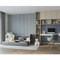 AJK meble - TAMI P Łóżko parterowe 1-osobowe z szufladą 160x80cm | Sosna