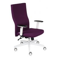 GROSPOL - TEAM W PLUS Fotel Obrotowy White / Chrome | Mechanizm Synchro Self SF2 Plus | Regulowane Podłokietniki | Obciążenie do 150 kg