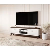 Bydgoskie Meble - TISARO Komoda TV 2S | 2473LJ40 | biały połysk