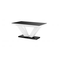 HUBERTUS - VIVA 2 Stół 160-256x89 | Blat Czarny mat | Noga Biała