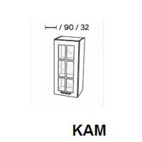 KAM - KAMMONO Szafka WW....1/90 | MN 40-60 | Górna | Witryna | 1-drzwi | Front frezowany