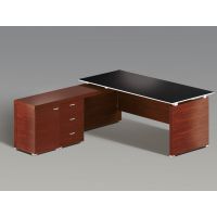 BIURO SERWIS - X-BOX Biurko z pomocnikiem X-211 | front - płyta meblowa