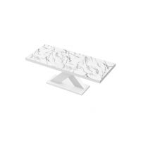 HUBERTUS - XENON LUX Stół 160-256x89 | Marble White HG | Biały połysk