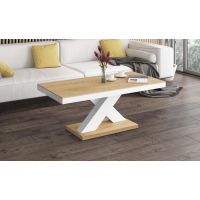 HUBERTUS - XENON MINI Ława | Super Decor | Dąb Słoneczny | Biały połysk