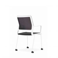 NOWY STYL - XILIUM Krzesło Konferencyjne FRAME CHAIR 4L MESH WHITE | na 4 nogach | Oparcie - Siatka