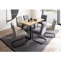 MC AKCENT - ZEBALLOS Stół 180x90 | Blat Krawędź prosta | Dąb burgundzki olejowany | Stelaż typu U Czarny | ZET18GZK | ZETGUMSP