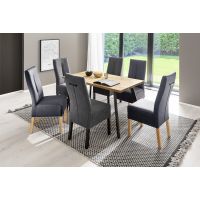 MC AKCENT - ZEBALLOS Stół 120x75 | Blat Krawędź prosta | Dąb burgundzki olejowany | Stelaż 4 Nogi Czarny mat | ZET12GZK | ZETGVMSP