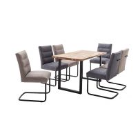 MC AKCENT - ZEBALLOS Stół 140x75 | Blat Krawędź typu szwajcarskiego | Dąb burgundzki olejowany | Stelaż typu U Czarny | ZET14SZK | ZETGUMSP