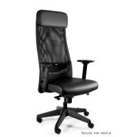 UNIQUE MEBLE - ARES SOFT FOTEL OBROTOWY S569-PU | EKO-SKÓRA CZARNA