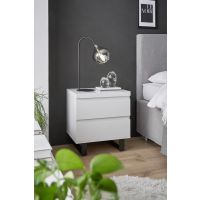 MC AKCENT - AUSTIN Szafka nocna | Kredowobiała | Stelaż czarny | 49302MW2