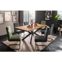 MC AKCENT - BARLETTA Stół 180-280x100x77 | Dąb dziki olejowany | Noga Metal Antaracyt mat | BAR180WE | DOSTĘPNE OD RĘKI