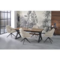 HALMAR - BARON Stół rozkładany 200-350x100x75 | orzech/czarny