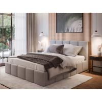 Forte - BAZYLIDES Łóżko tapicerowane 140x200 | z pojemnikiem | LTBAZ14P