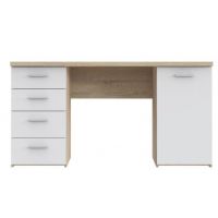 Forte - NET106 MT926-Q36 | Biurko z 4 szufladami i szafką | dąb sonoma