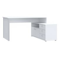Forte - NET106 T2KB231L-C734 | Biurko z komodą | białe