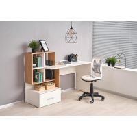 HALMAR - GROSSO Biurko | Dąb złoty | Biały | z EU