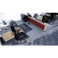 AMS Meble Biurowe - EVENT Biurko BV17 Na Stelażu Metalowym | 160x160 cm | 2-osobowe | Podporowe