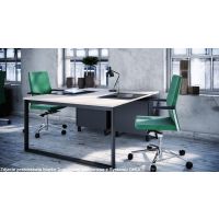 AMS Meble Biurowe - OMIX Biurko BO16 | Na Stelażu Metalowym | 140x160 cm | 2-osobowe | Podporowe