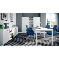 AMS Meble Biurowe - STAND Biurko BS1 Na Stelażu Metalowym | 120x70 cm | 1-osobowe | Wolnostojące