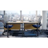 AMS Meble Biurowe - STAND Biurko BS7 Na Stelażu Metalowym | 140x70 cm | 1-osobowe | Podporowe