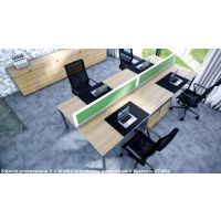 AMS Meble Biurowe - STAND Biurko BS14 Na Stelażu Metalowym | 160x140 cm | 2-osobowe | Podporowe