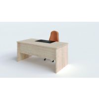 AMS Meble Biurowe - WOOD Biurko BW4 Na Stelażu Płytowym | 180x70 cm | 1-osobowe | Wolnostojące