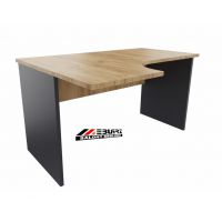 AMS Meble Biurowe - WOOD R Biurko BWR14 | Na Stelażu Płytowym | 180/50x80 cm | 1-osobowe | Wolnostojące | Kształtowe | Bez nawisów