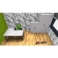 AMS Meble Biurowe - RANT Biurko BRK10 Na Stelażu Metalowym | 160/50x100/80 cm | 1-osobowe | Wolnostojące | Kształtowe