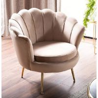 SIGNAL - CAMELLIA 1 Velvet Fotel | Tkanina | Beżowy Bluvel 28 | Nogi złoty | z MR