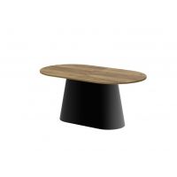 HUBERTUS - CAPITOLO LAMI Stół 160-208x89 | Blat Dąb Pradawny | Noga Czarny połysk