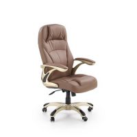 HALMAR - CARLOS Fotel Obrotowy | Ekoskóra | Jasny brąz