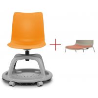 BGROUP - COWORKER Fotel Obrotowy SPL S140 | Oparcie z Tworzywa | Siedzisko z Tapicerowaną Nakładką | Schowek pod Siedziskiem