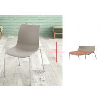 BGROUP - COWORKER Krzesło Konferencyjne SPL S40 | Stelaż Metalowy na 4 nogach | Oparcie z Tworzywa | Siedzisko z Tapicerowaną Nakładką