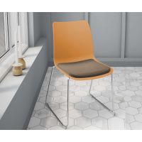 BGROUP - COWORKER Krzesło Konferencyjne SPL S80 | Stelaż Metalowy na Płozie nr 2 | Oparcie z Tworzywa | Siedzisko z Tapicerowaną Nakładką