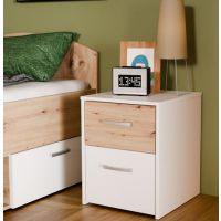 Forte - CULGOA CUGK011-C853 Szafka nocna 40 cm z szufladami | Dąb Artisan/Biały