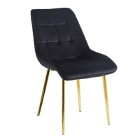 FURNITEX - J262-1 Krzesło | Velvet | Czarne | Nogi złote