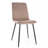 SIGNAL - DAREN Velvet Krzesło | Bluvel 40 ciemny beżowy | Stelaż metal czarny mat | 6 sztuk | DOSTĘPNE OD RĘKI