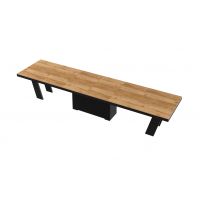 HUBERTUS - GRANDE Stół 160-412x100 | Dąb pradawny | Czarny połysk